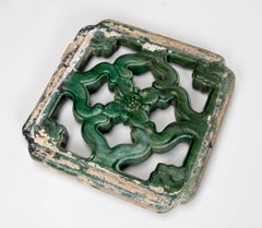 19th Century Green Glazed Oriental Tile