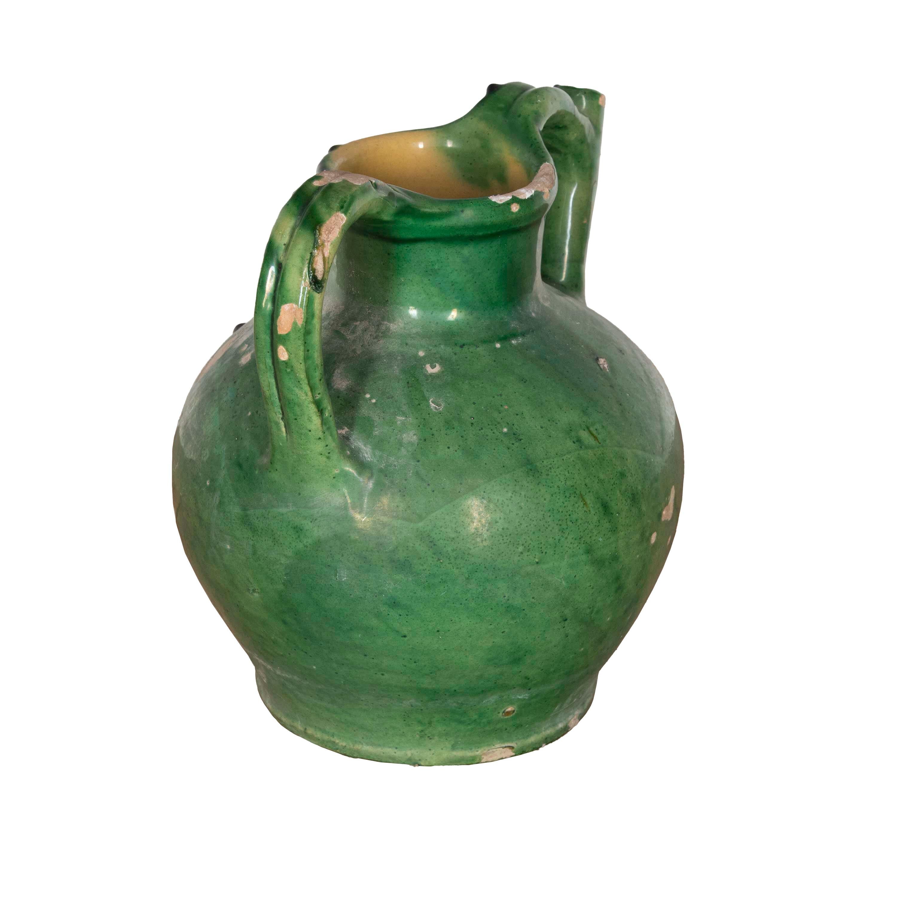 19th Century Green Glazed Water Jug at 1stDibs
