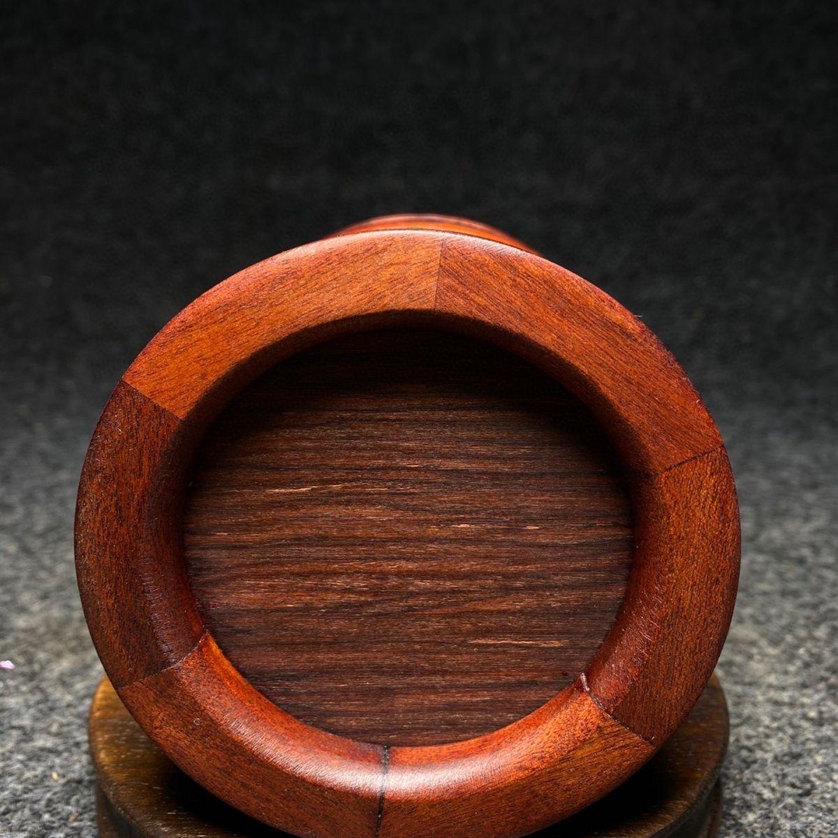 19th Century Green Jade Beads Wood Carving Pen Box For Sale 7