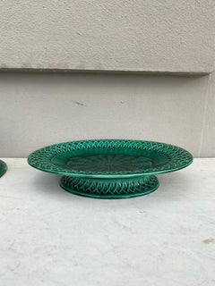 Porta torta in maiolica verde del XIX secolo Minton