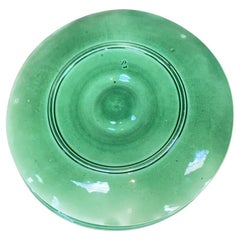 19th Century Green Majolica Oyster Plate