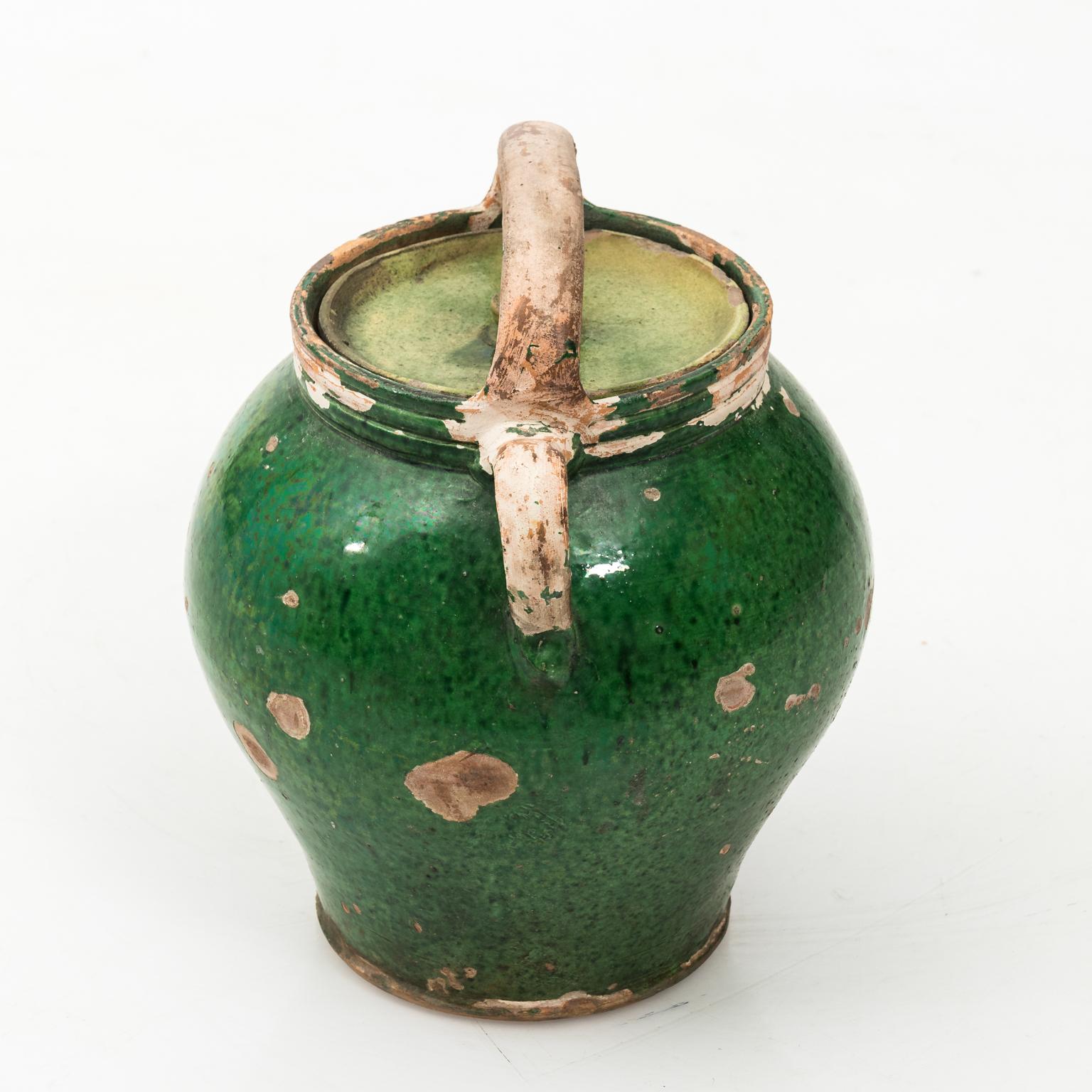 19th Century Green Painted French Confit Jug 5