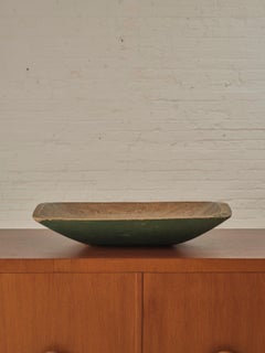 19th Century Green Painted Trencher Bowl