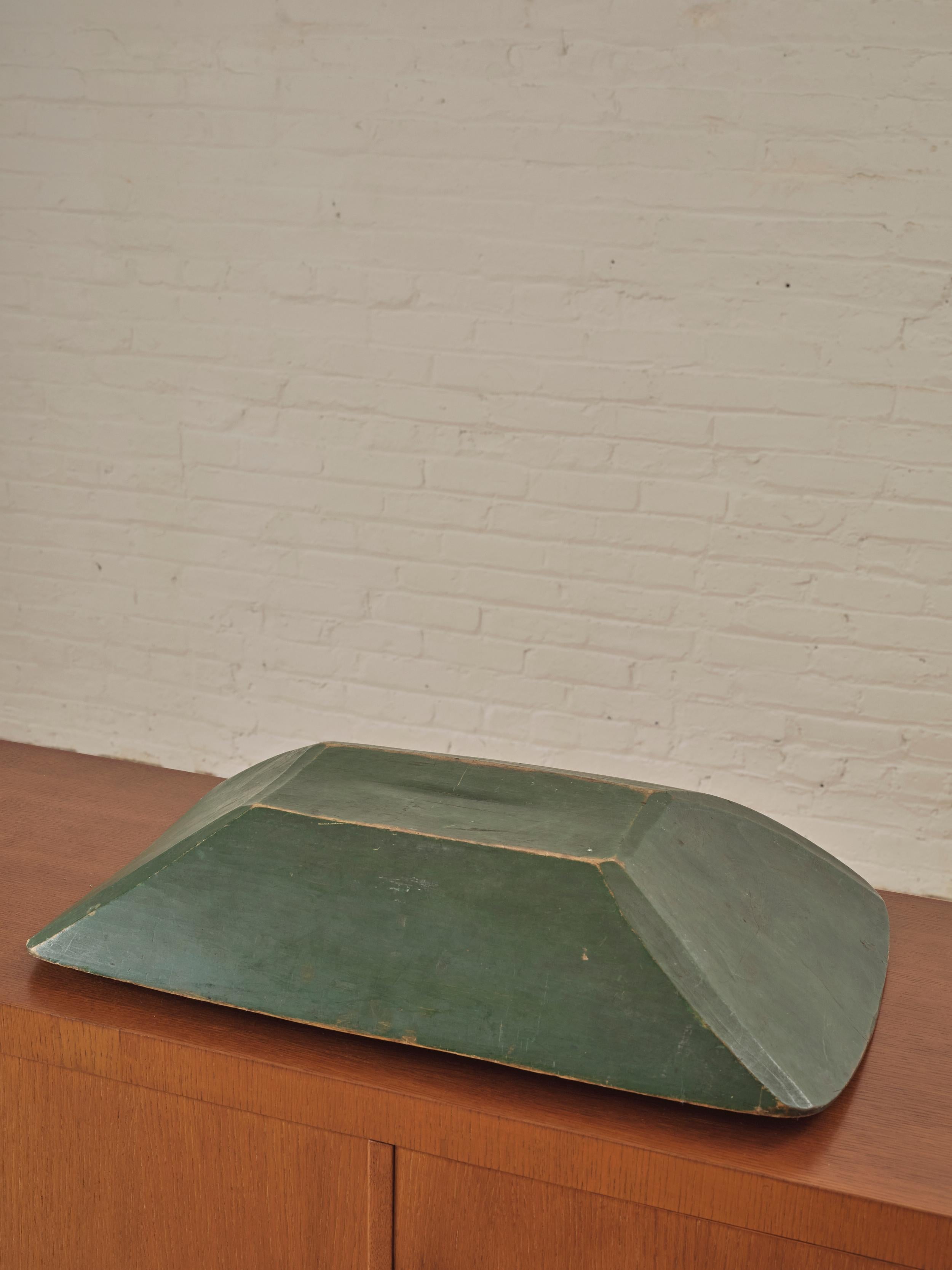 19th Century Green Painted Trencher Bowl In Good Condition For Sale In Long Island City, NY