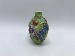 19th Century Green Polychrome Sculptural Snuff Bottle