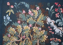 19th Century Greenery, French Aubusson Tapestry Signed - 110lx92h - N 1502