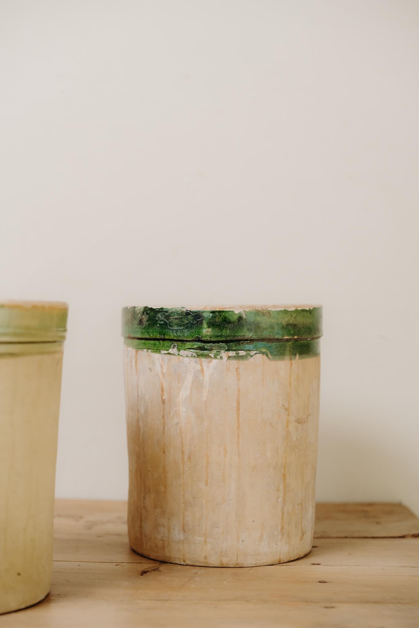 19th century greenglazed terra cotta vases For Sale 7