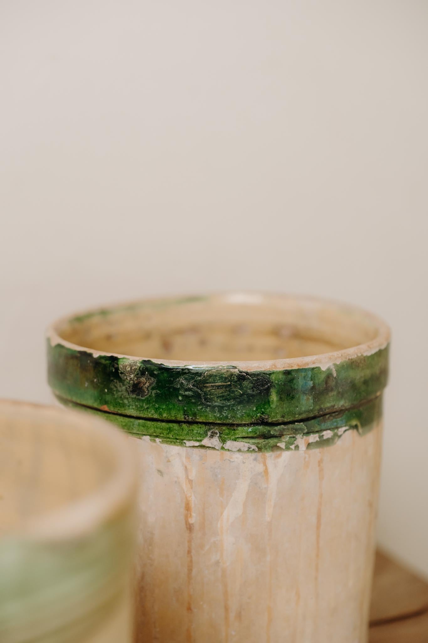 19th century greenglazed terra cotta vases For Sale 2