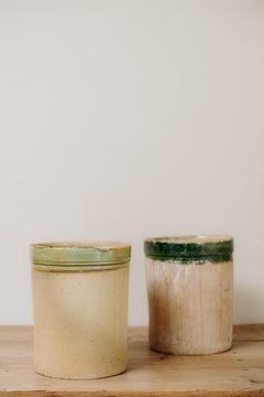 19th century greenglazed terra cotta vases