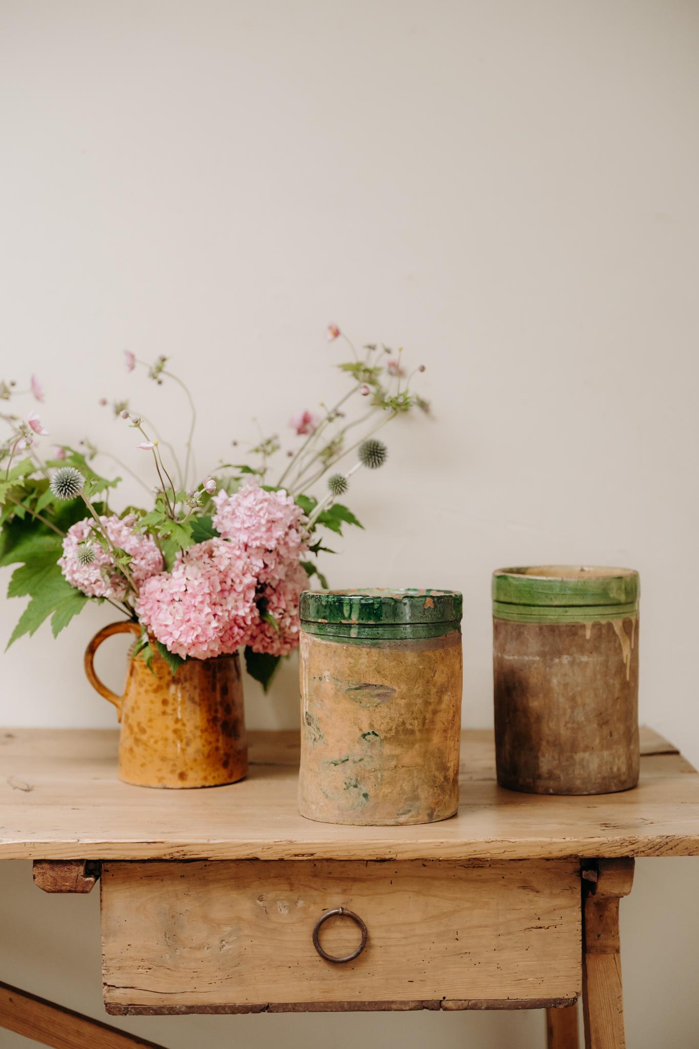 19th century greenglazed vases In Good Condition For Sale In Brecht, BE