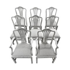 19th Century Grey Danish Gustavian Set of Eight Scandinavian Dining Room Chairs
