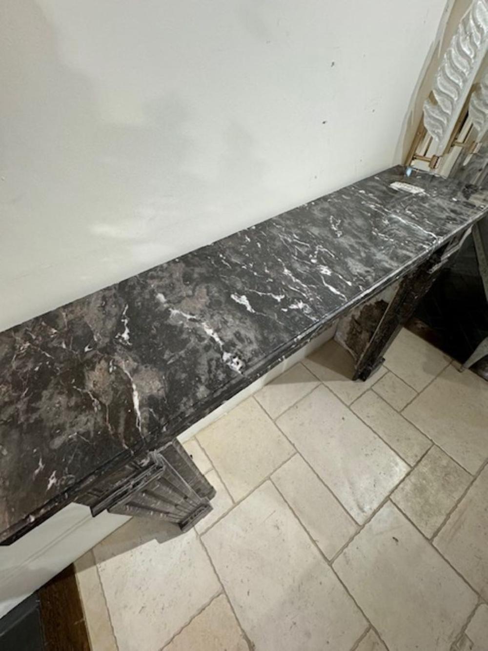 Louis XVI 19th Century Grey Marble Mantel For Sale