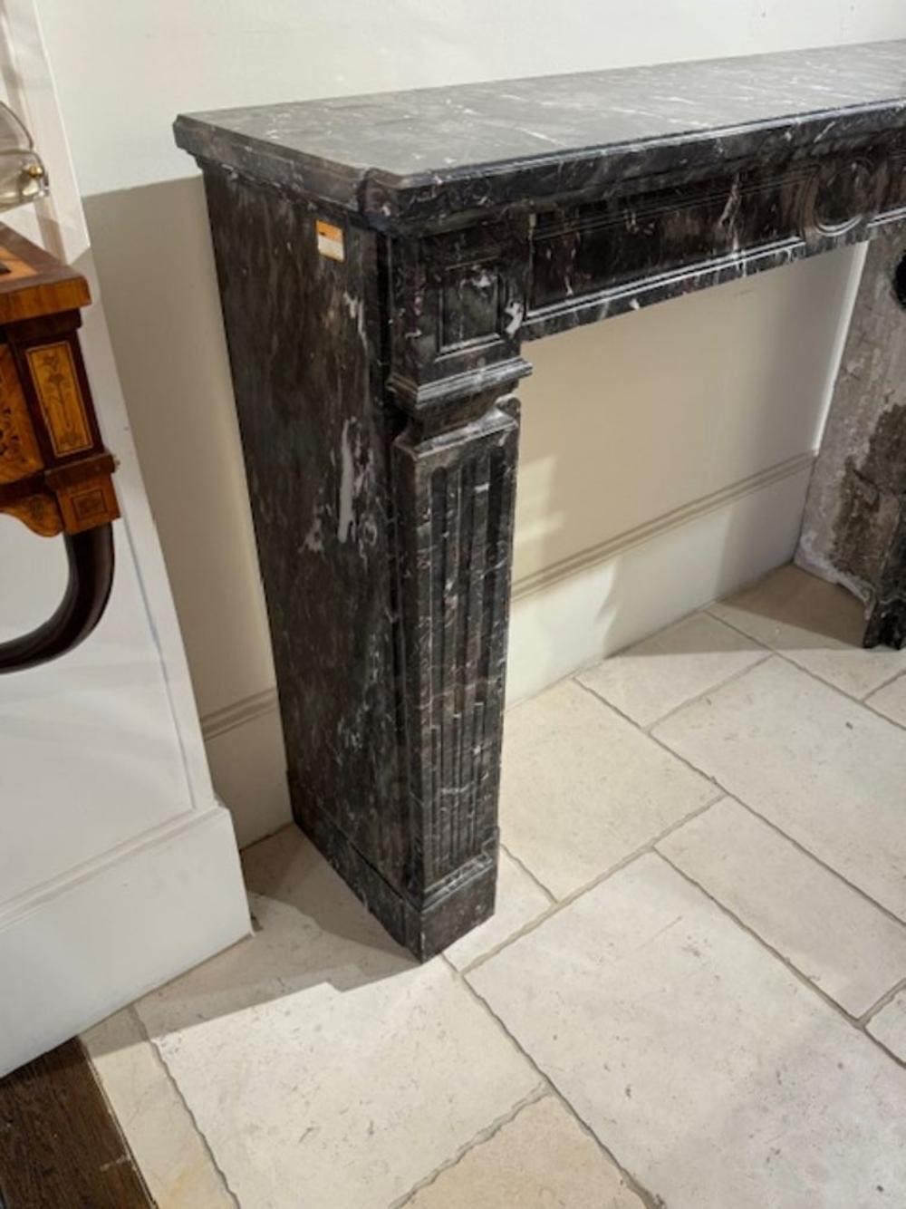 French 19th Century Grey Marble Mantel For Sale