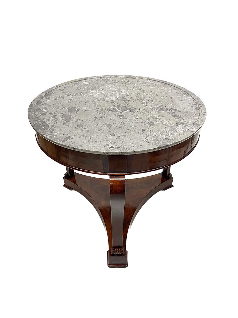 19th Century Charles X grey marble top table For Sale 3