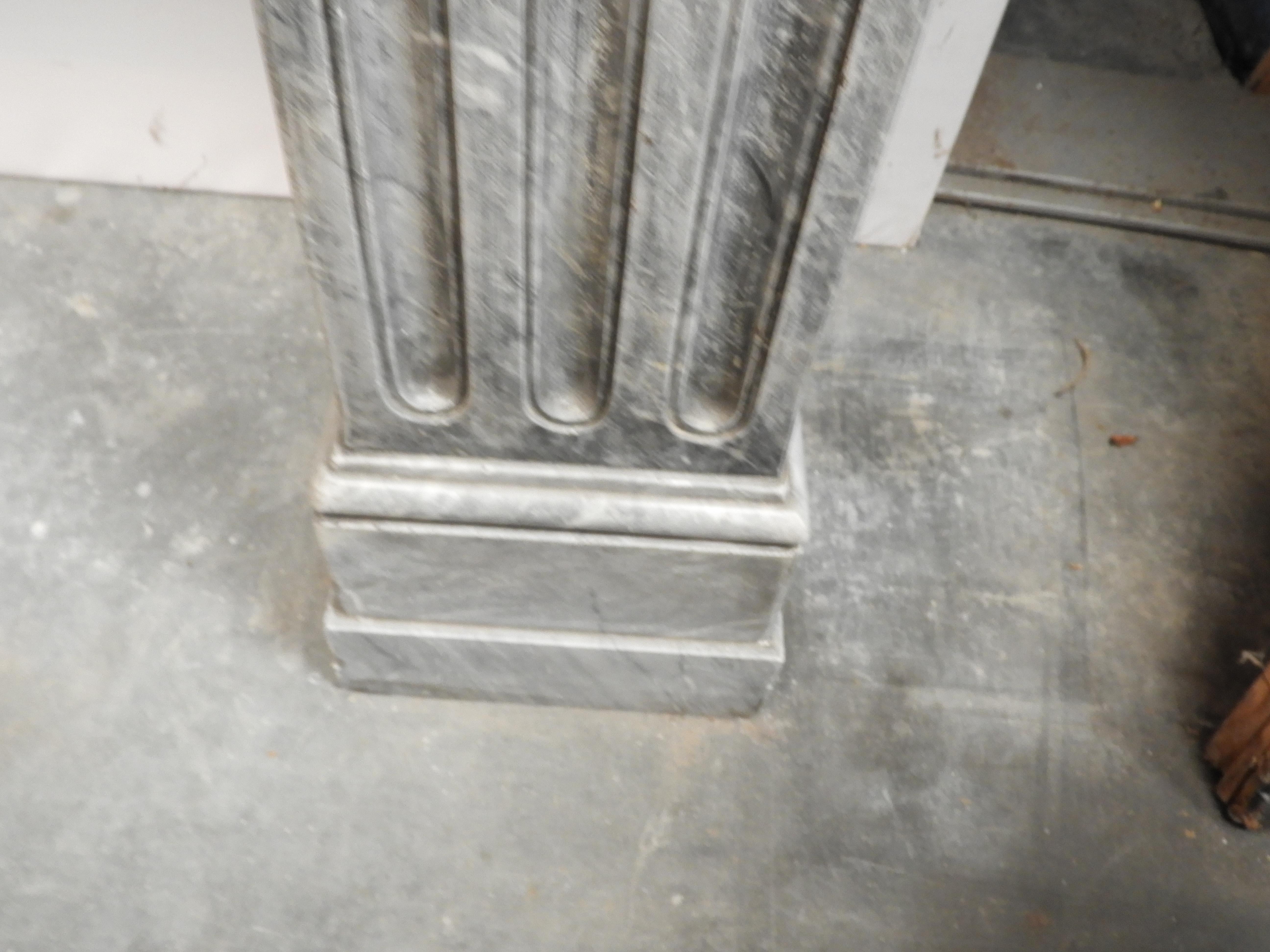 19th Century Grey Solid Marble Fireplace For Sale 12