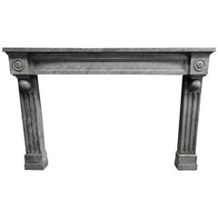 19th Century Grey Solid Marble Fireplace