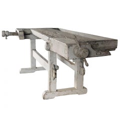 19th Century Swedish Gustavian Pinewood Working Table - Antique Carpenter Bench