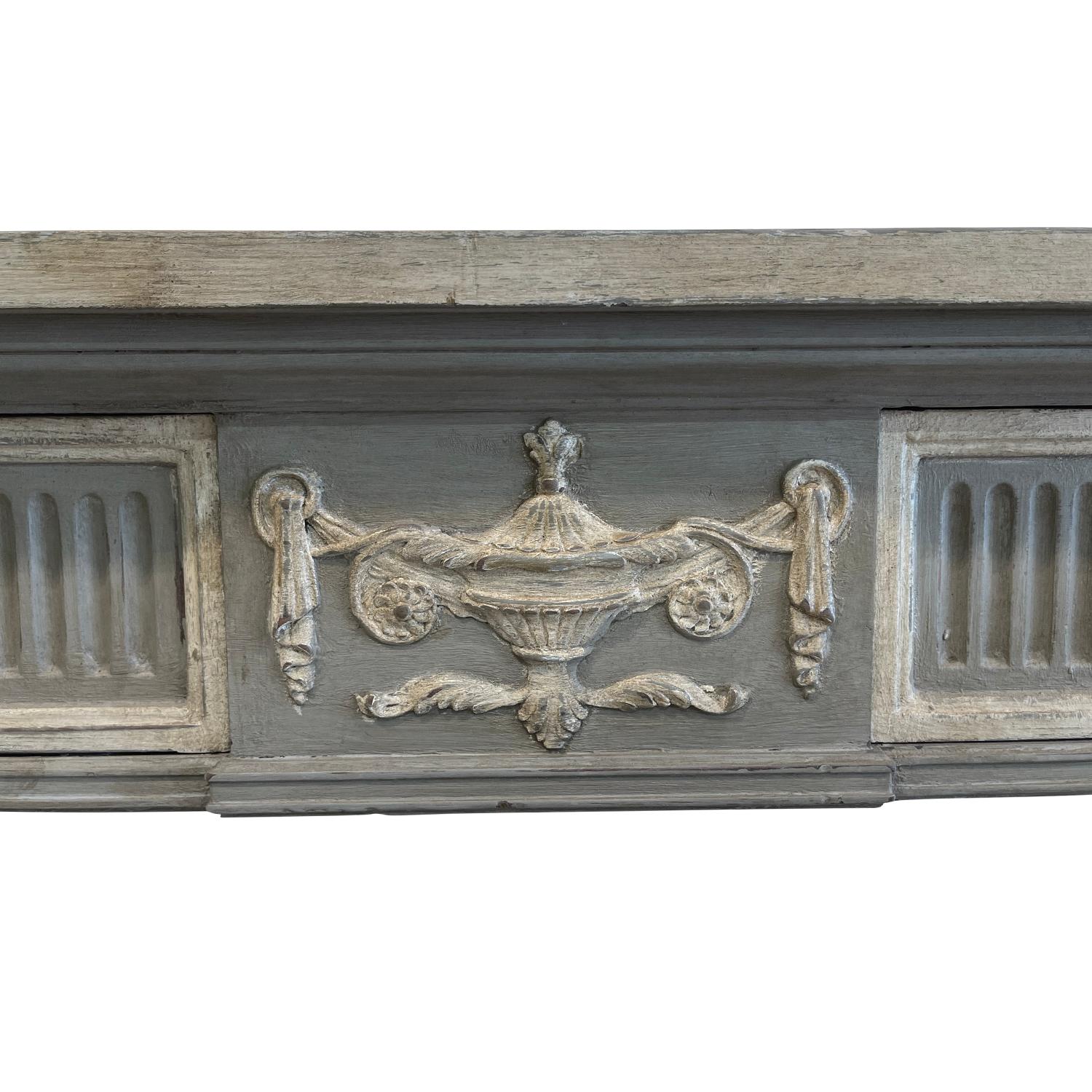 19th Century Grey-White Swedish Gustavian, Scandinavian Pinewood Console Table 2