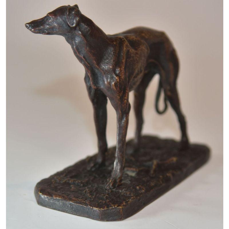 Patiné Bronze de Pj Mène, animal lévrier du 19e siècle en vente