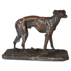 Bronce de animal galgo del siglo XIX por Pj Mène