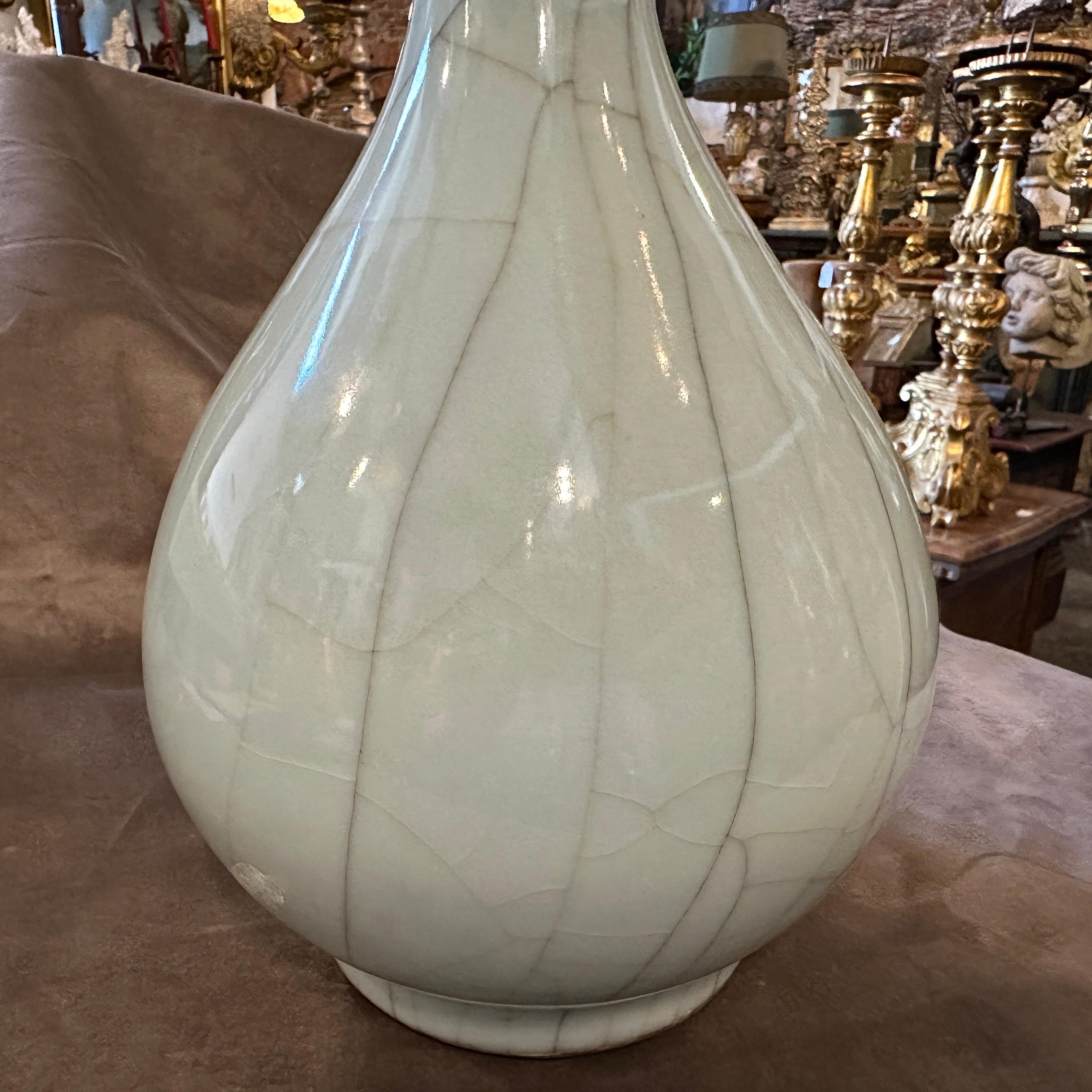 19th Century Greyish Celadon Glazed Chinese Porcelain Round Vase 5