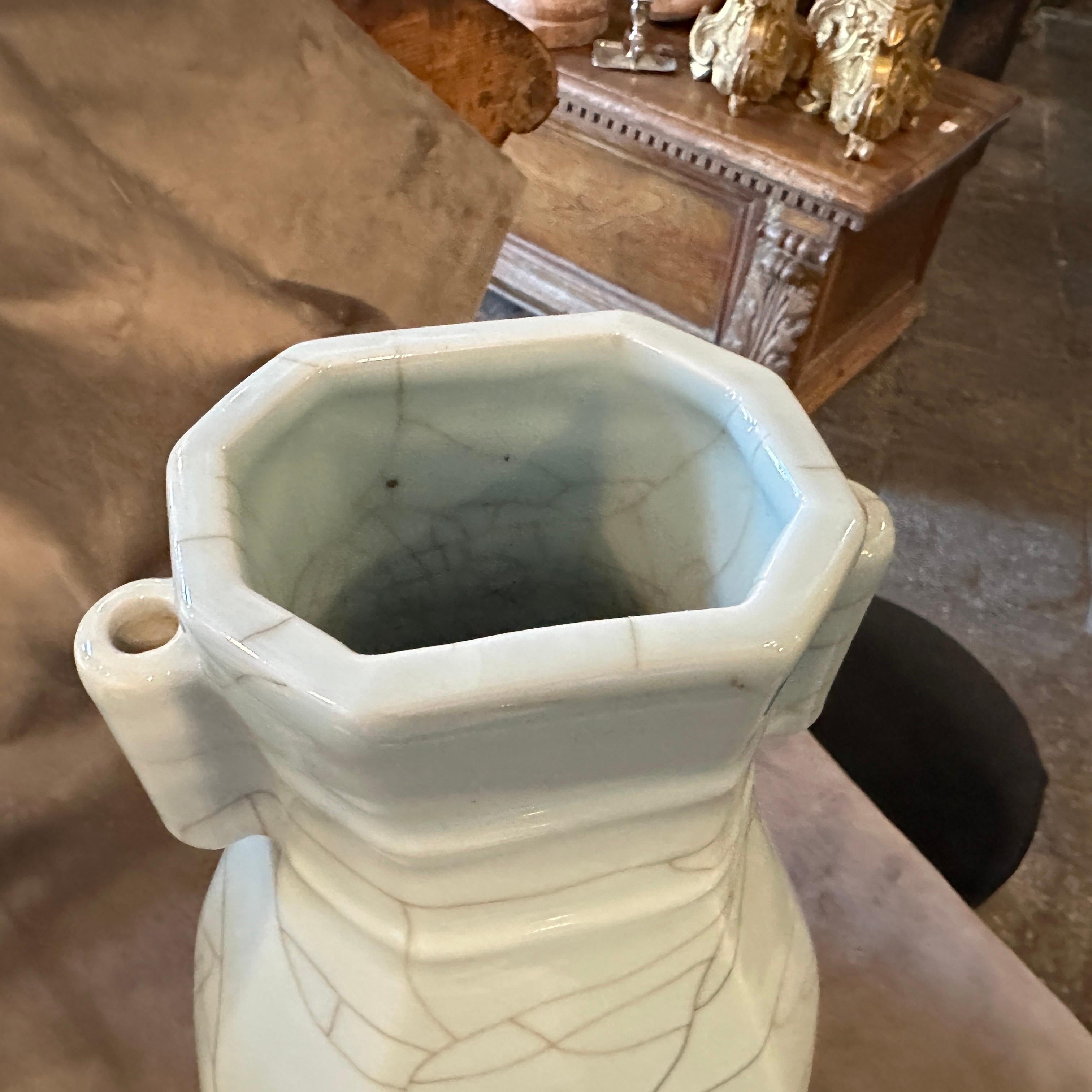 19th Century Greyish Celadon Glazed Chinese Porcelain Vase For Sale 6