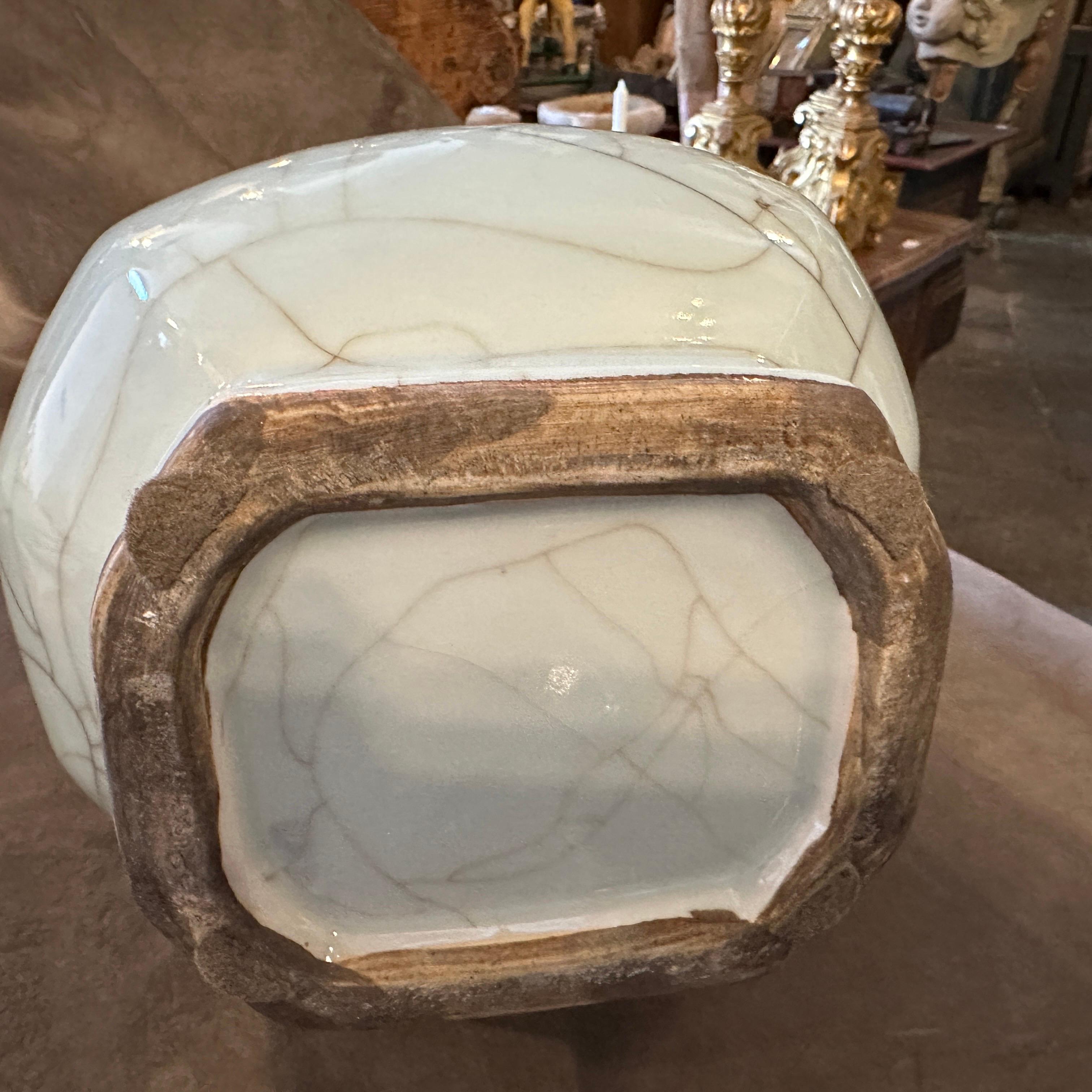 Chinese Export 19th Century Greyish Celadon Glazed Chinese Porcelain Vase For Sale
