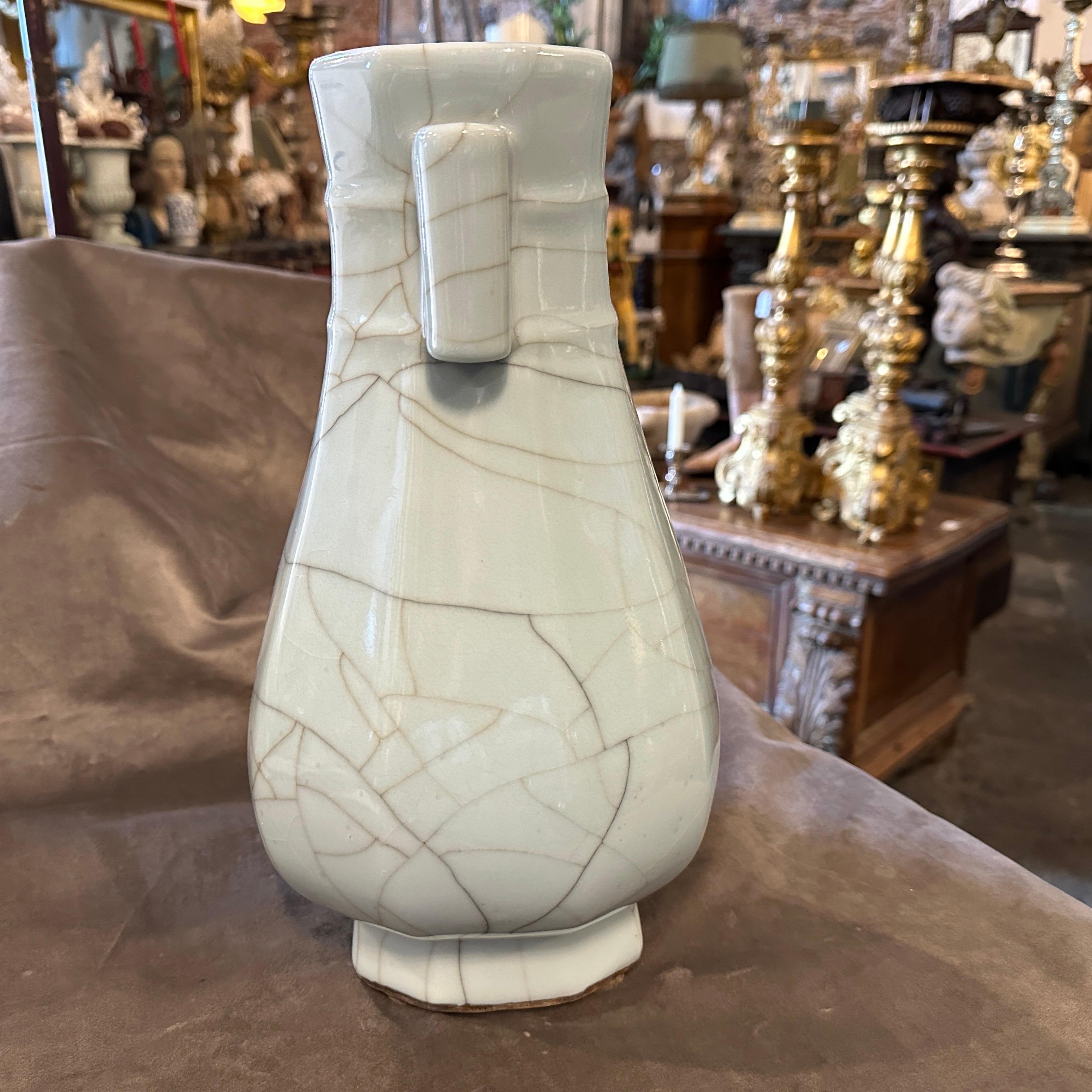 19th Century Greyish Celadon Glazed Chinese Porcelain Vase For Sale 2