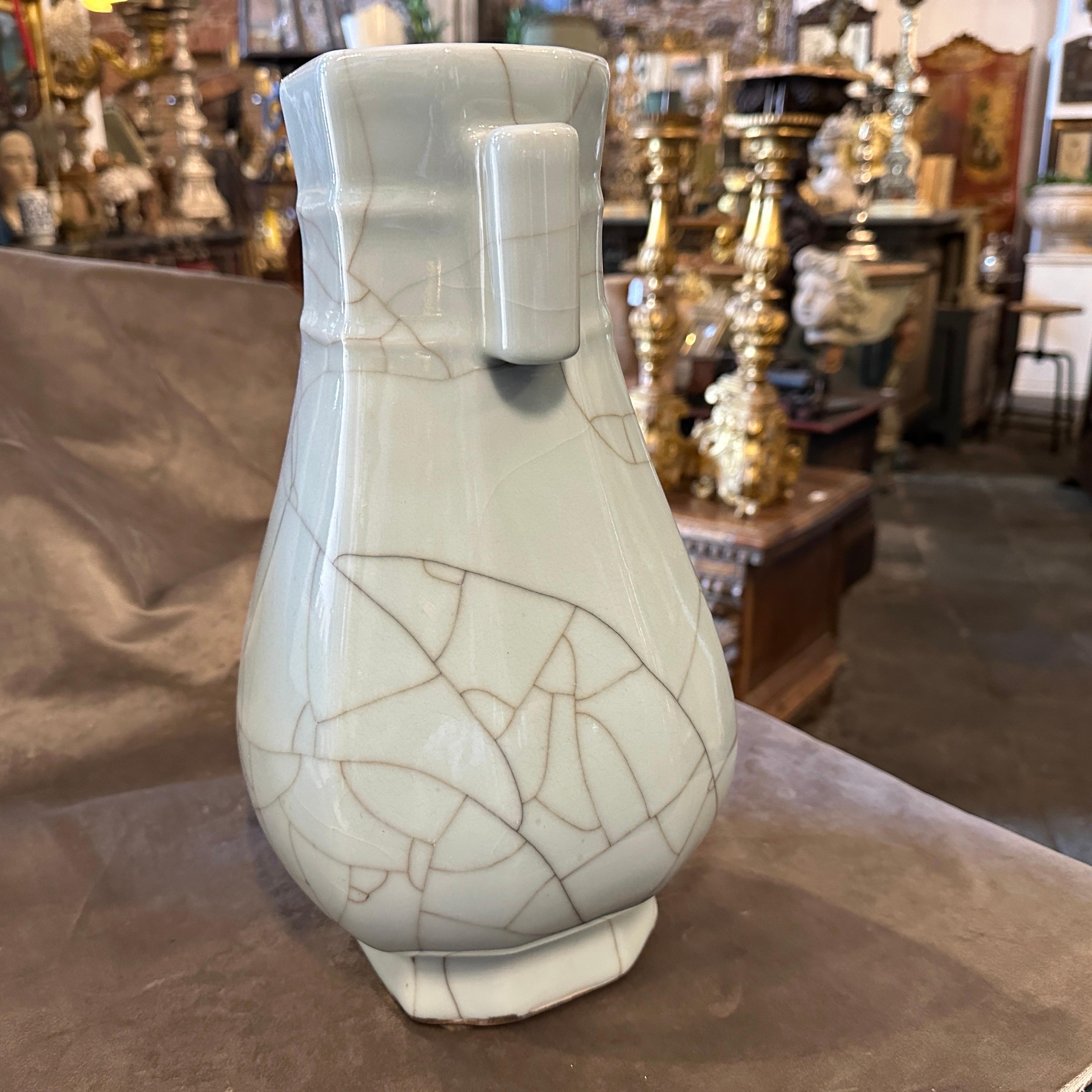 19th Century Greyish Celadon Glazed Chinese Porcelain Vase For Sale 3