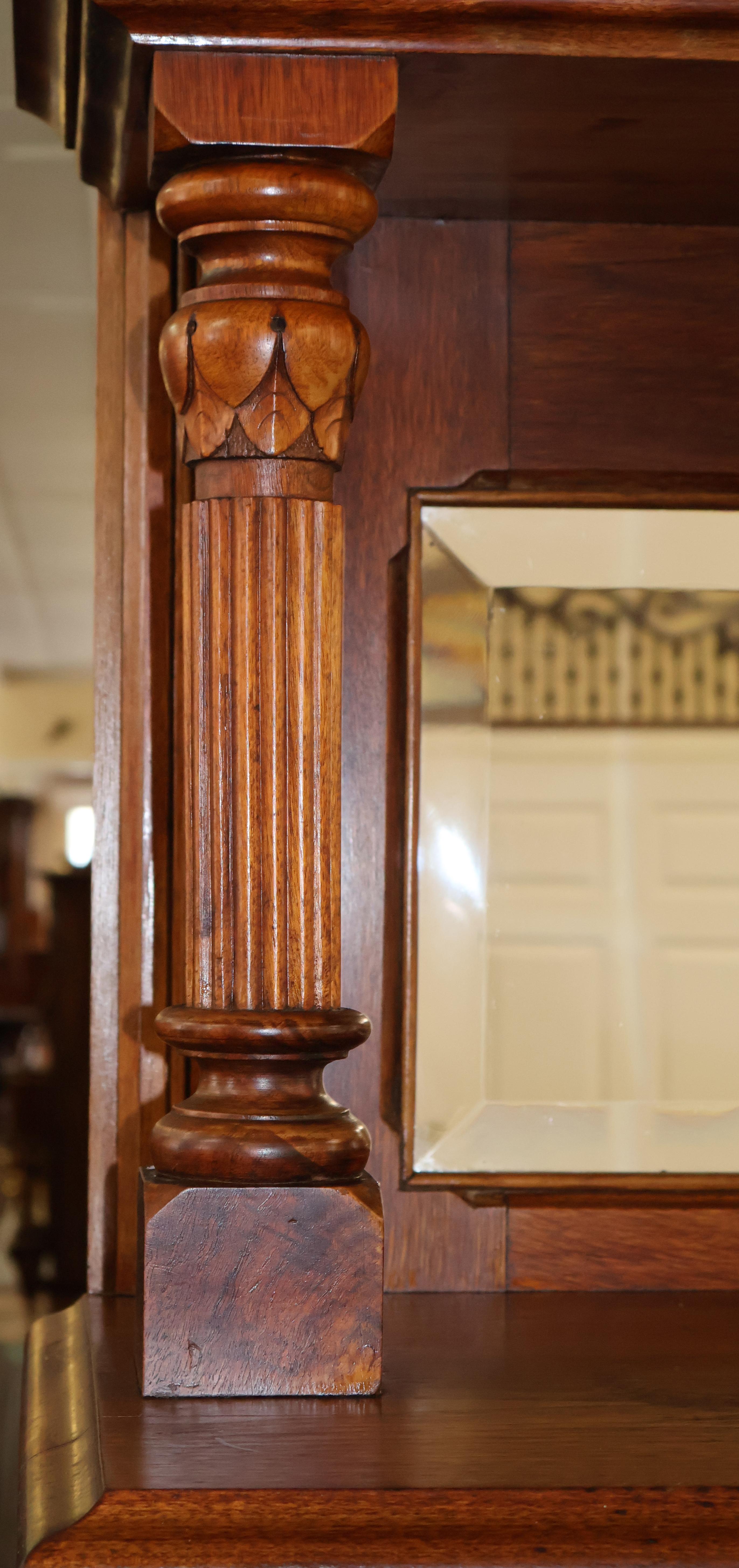 19th Century Griffin Eastlake Burl Walnut Marble Top Buffet Sideboard For Sale 8