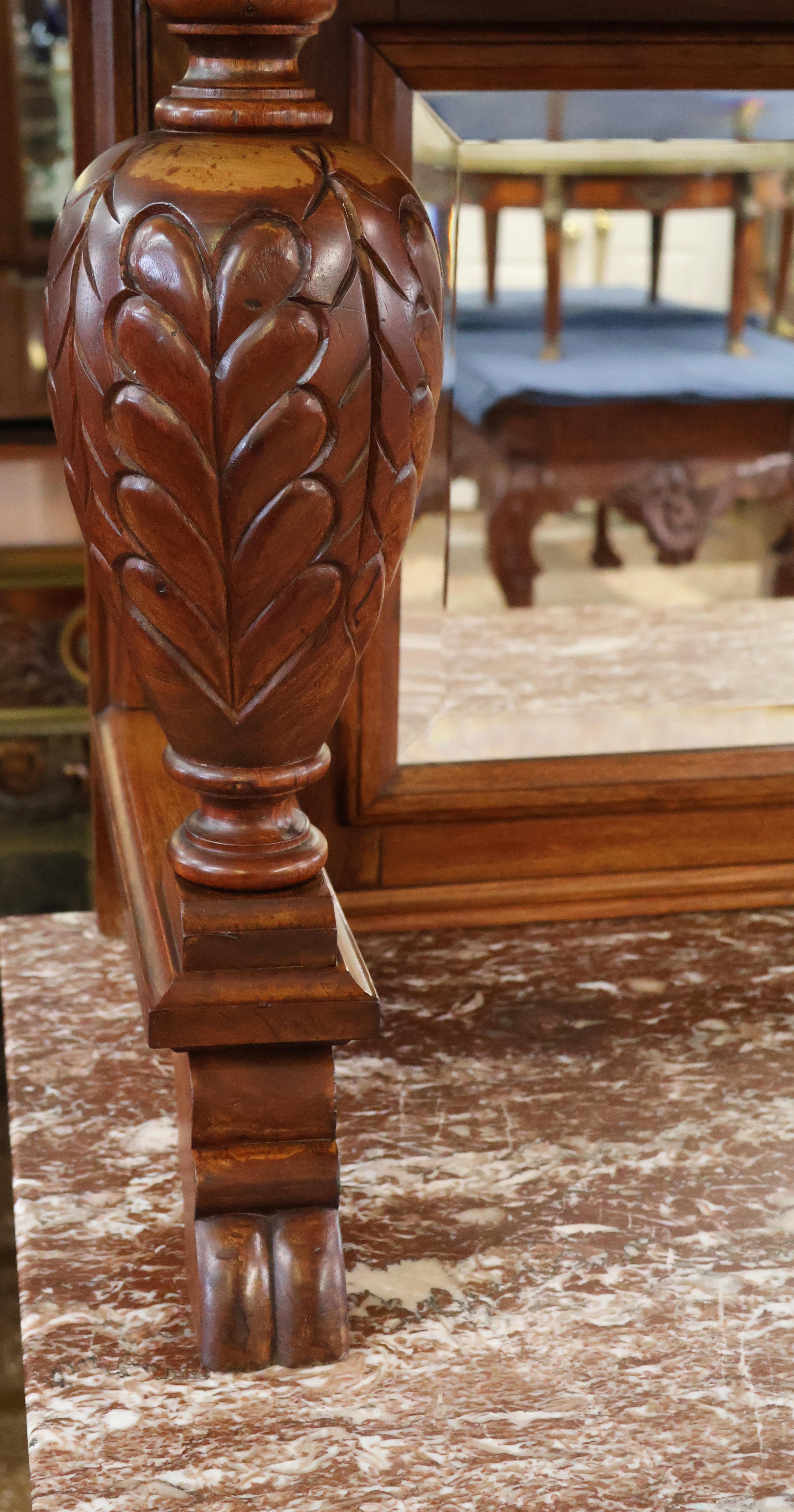 19th Century Griffin Eastlake Burl Walnut Marble Top Buffet Sideboard For Sale 5