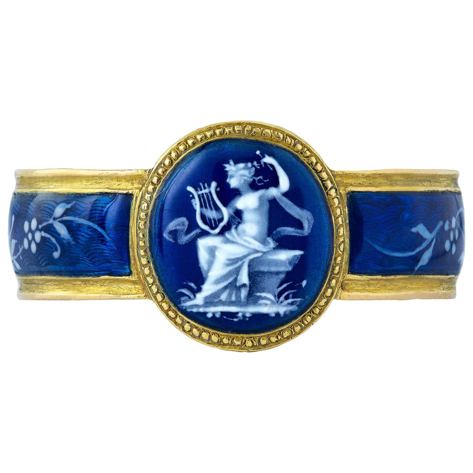 19th Century Grisaille Enamel Ring