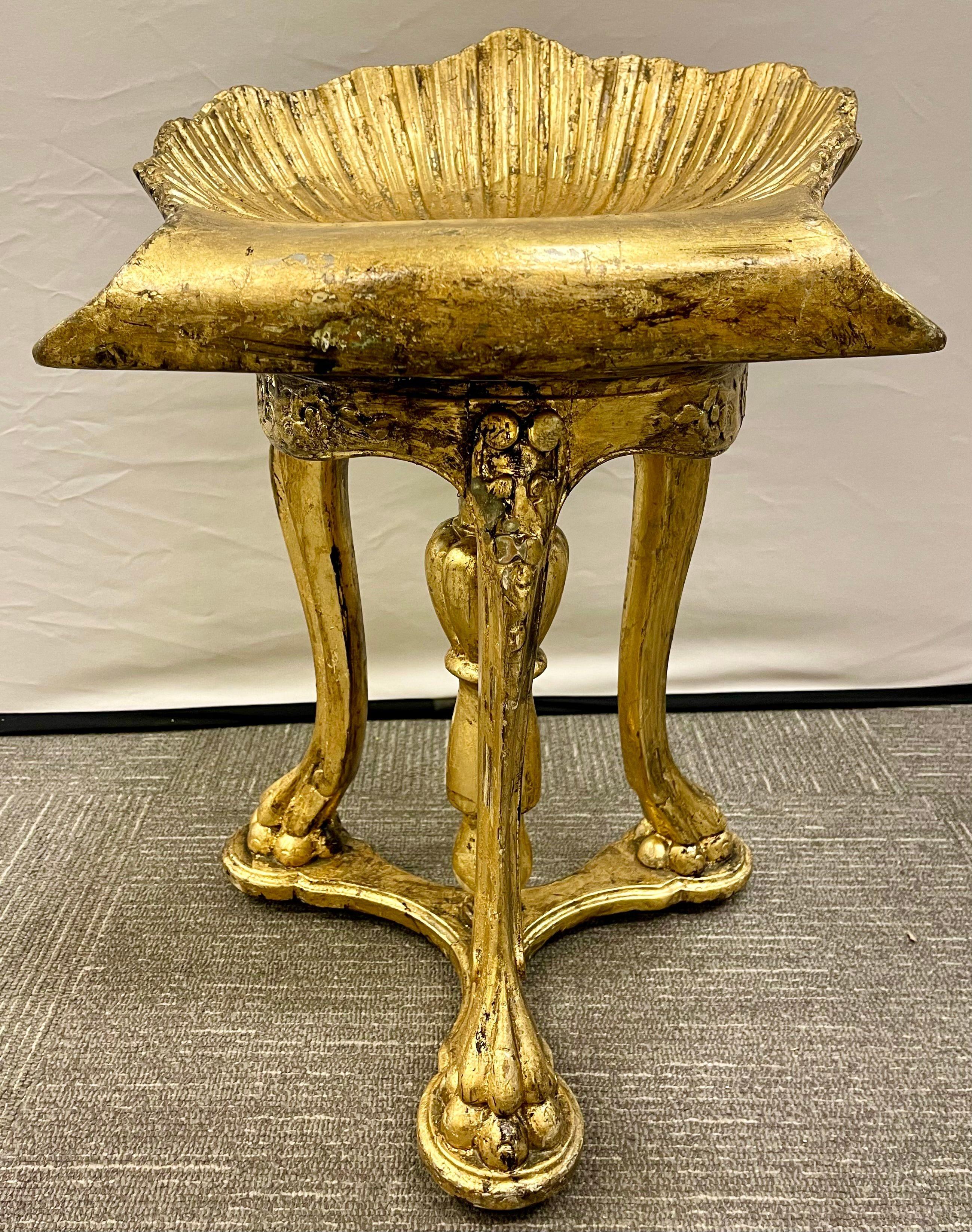 19th Century Grotto Fantasy Stool, Swivel, Italian, Gilt Gold, CIE Pauly Manner In Good Condition In Stamford, CT