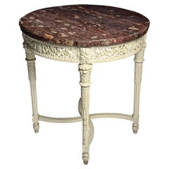 19th-century Gueridon coffee table in red marble