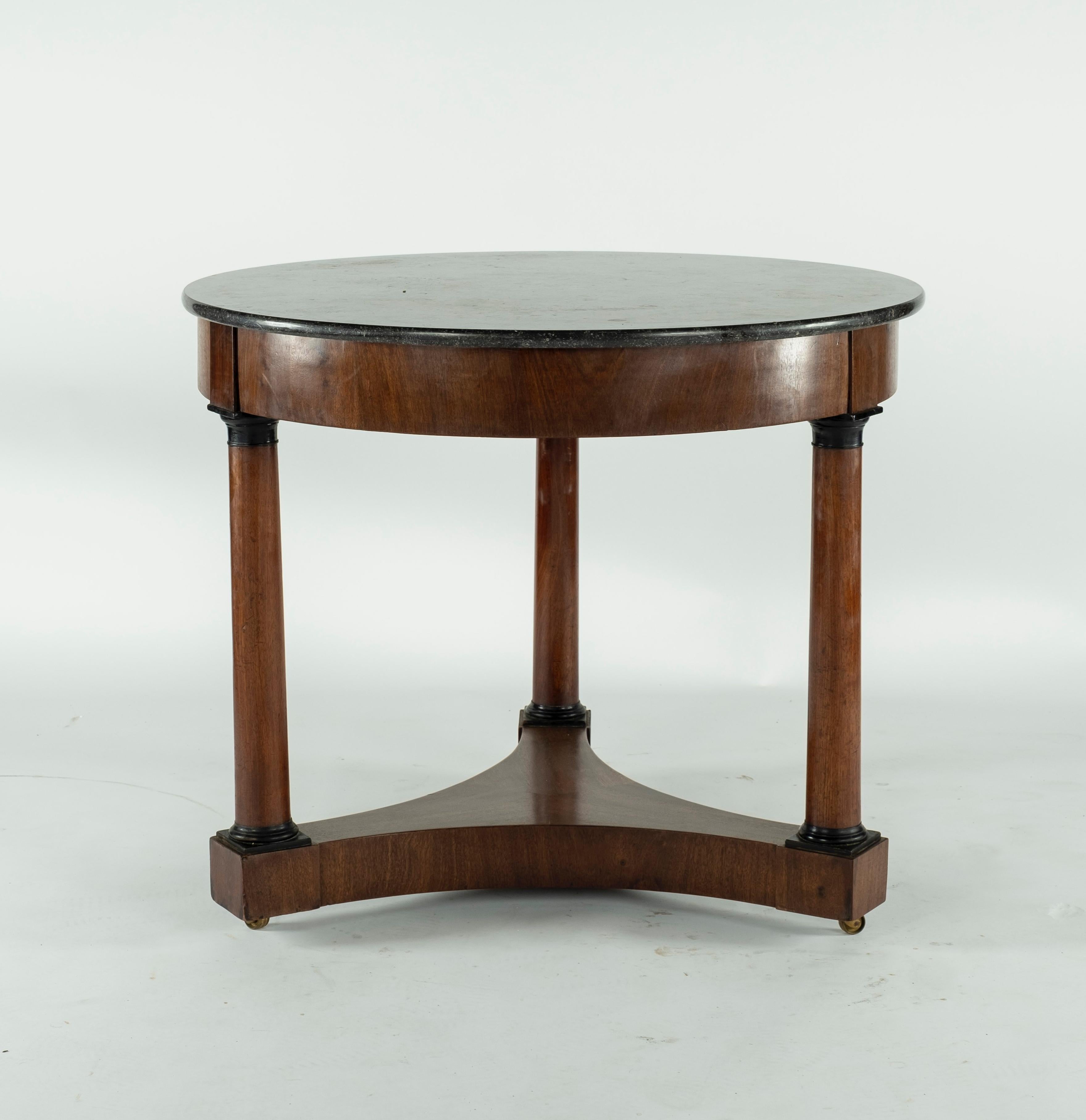 Empire 19th Century Table with Marble Top For Sale