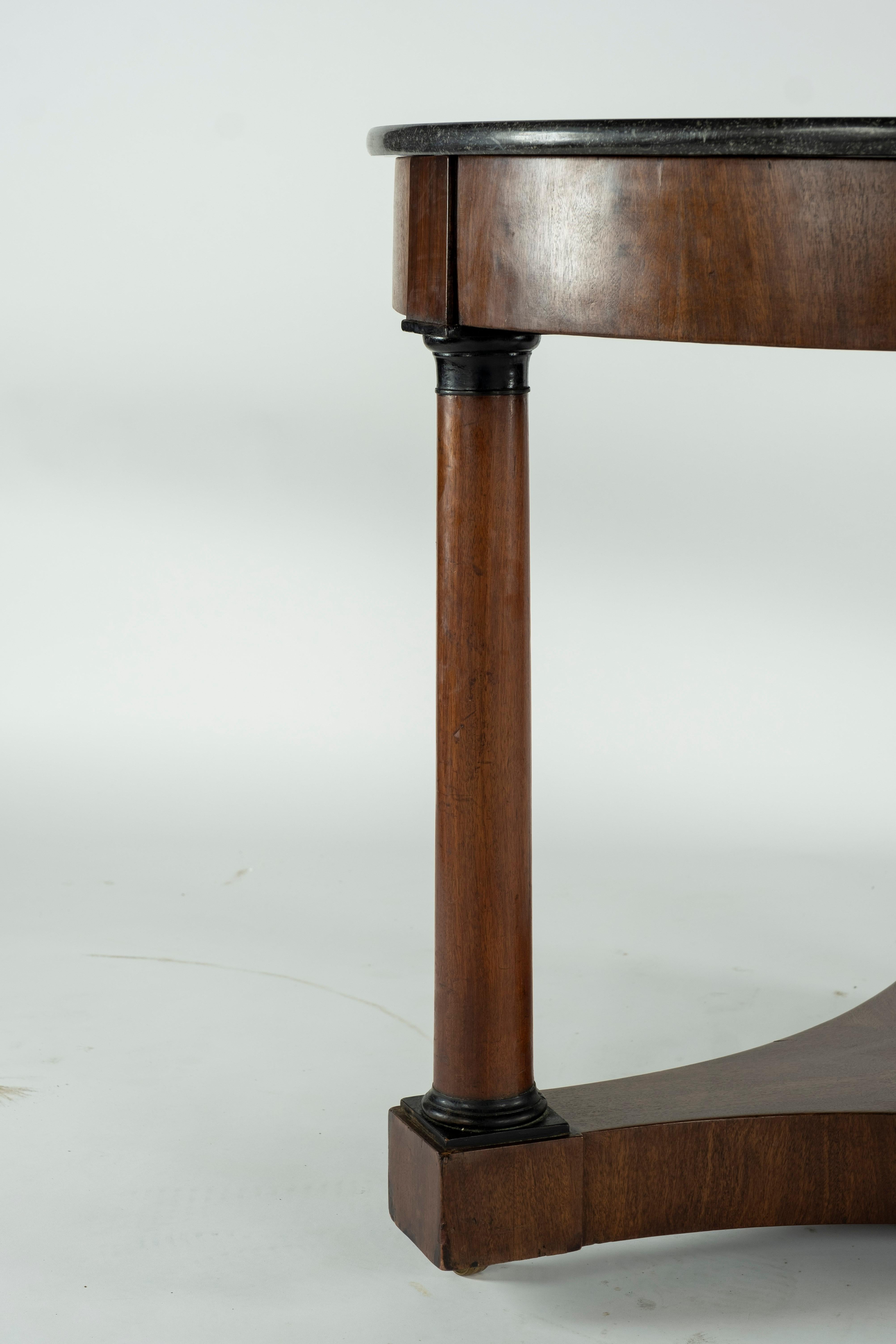Belgian Black Marble 19th Century Table with Marble Top For Sale