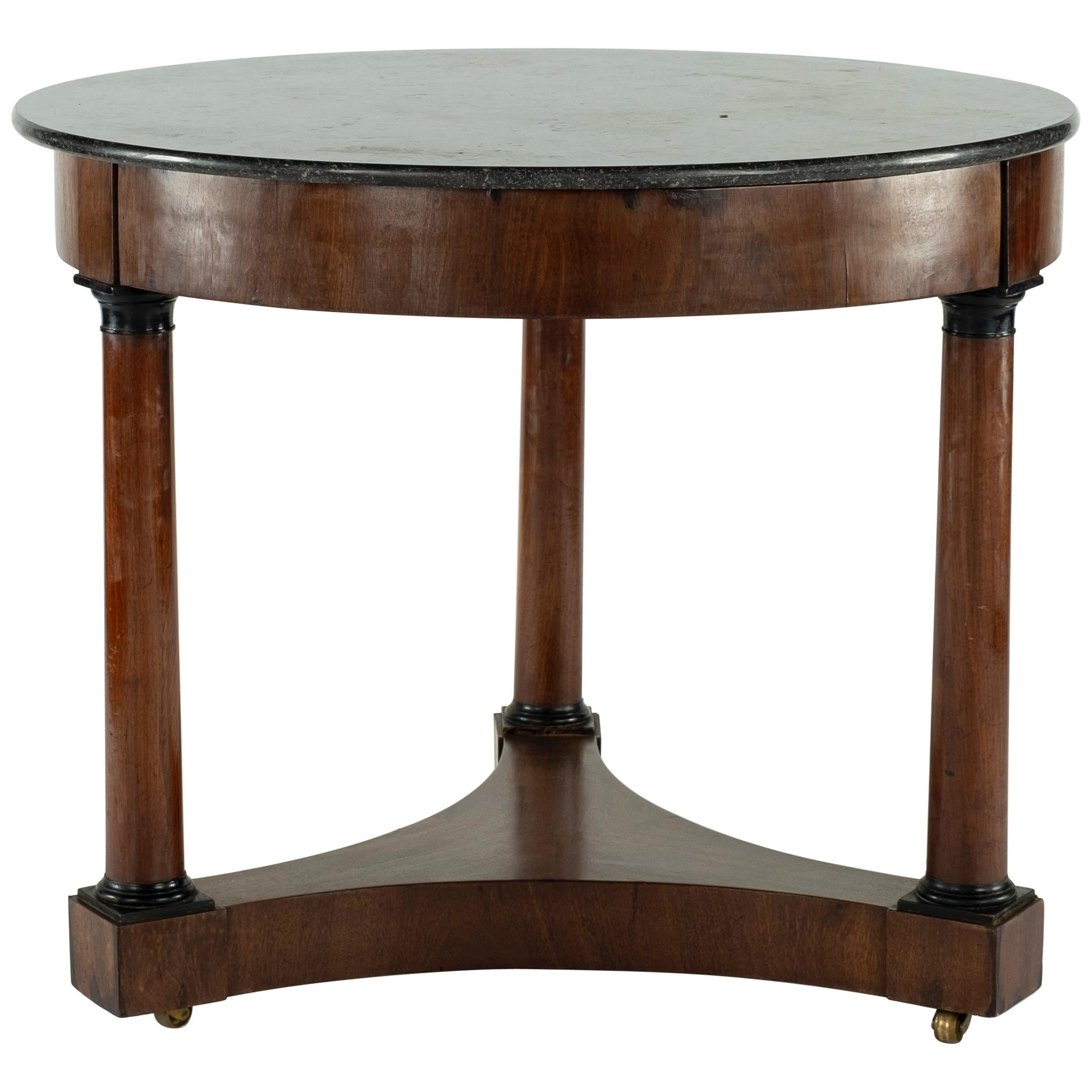 19th Century Gueridon with Marble Top For Sale