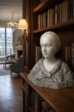 19th century Guglielmo Pugi Marble Women Sculpture, 1890s