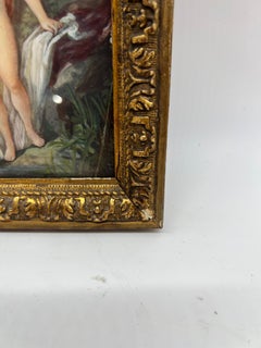 19th Century, Gustave Doens Painting on Celluloid of A French Nude Beauty