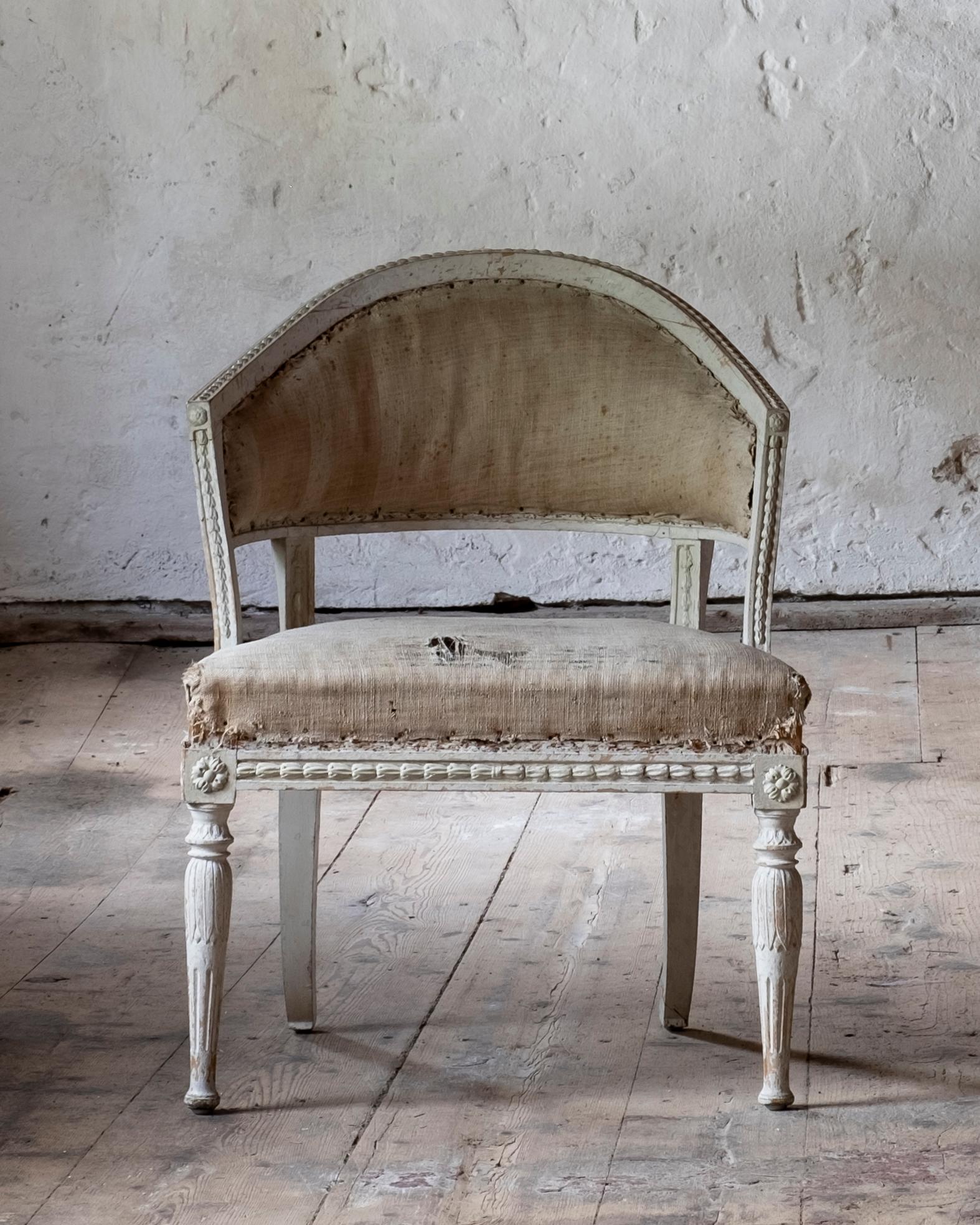 18th Century 19th Century Gustavian Barrel Back Armchairs