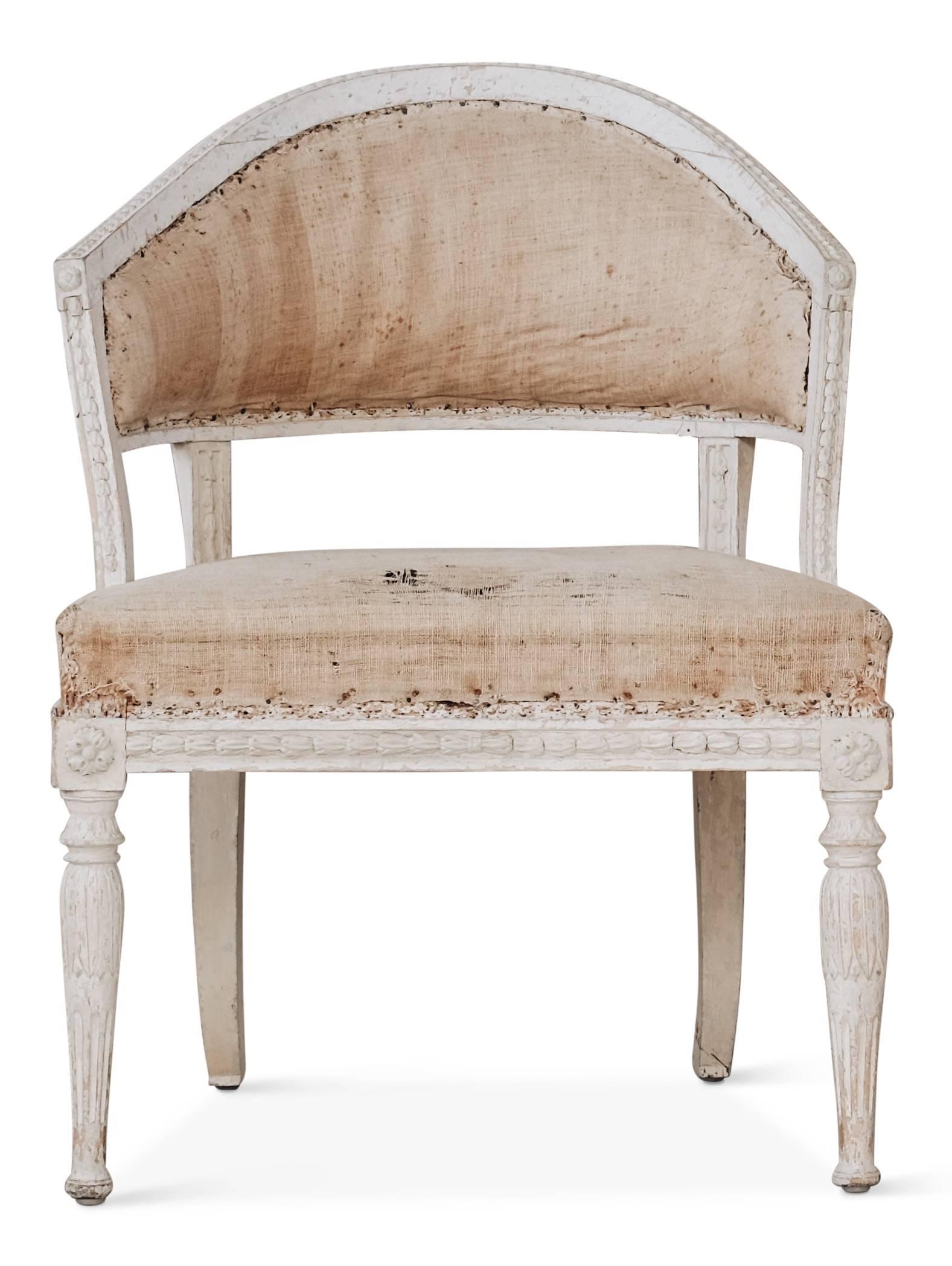 19th Century Gustavian Barrel Back Armchairs 1