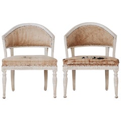 19th Century Gustavian Barrel Back Armchairs