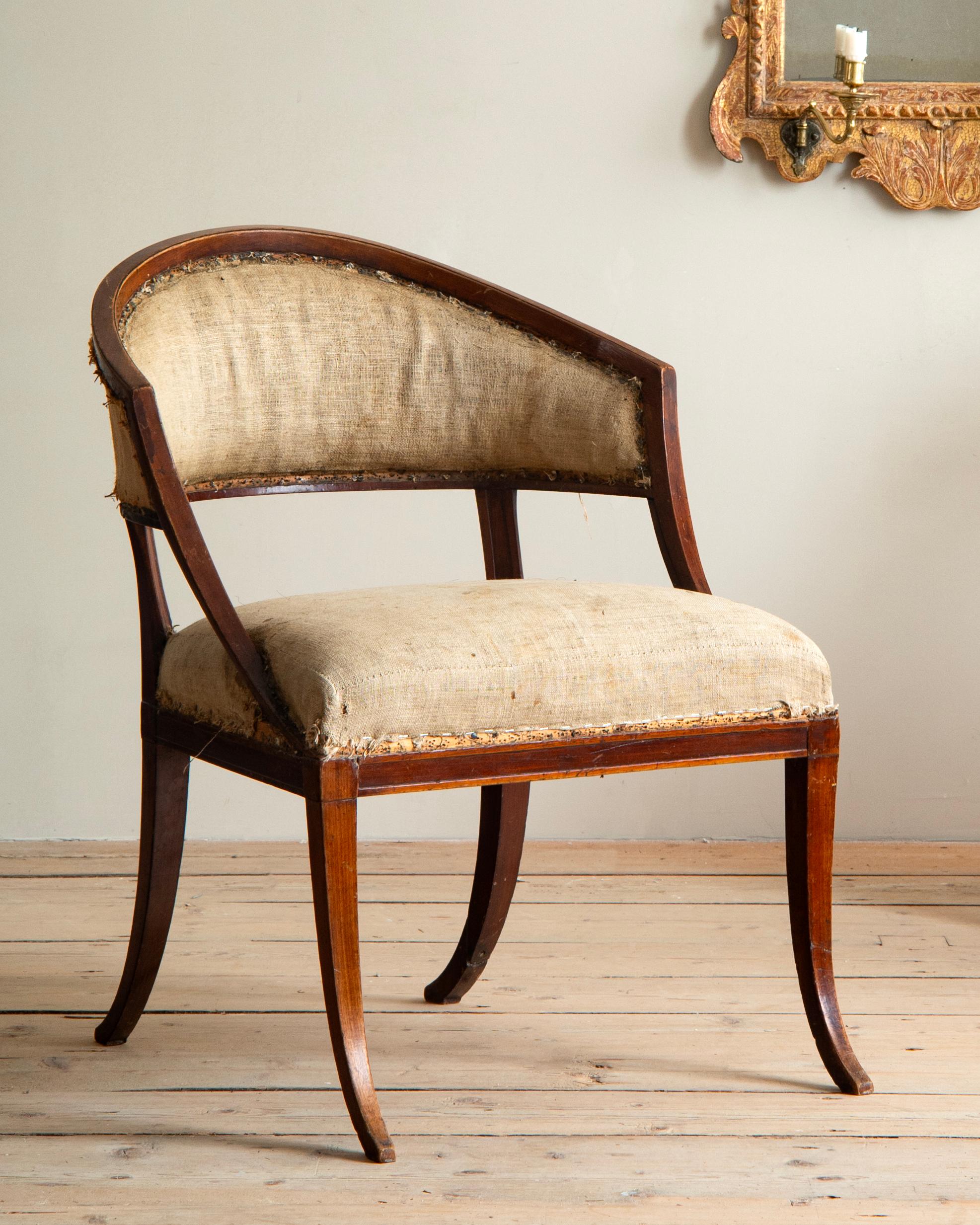 19th Century Gustavian Barrel Back Chairs For Sale 4