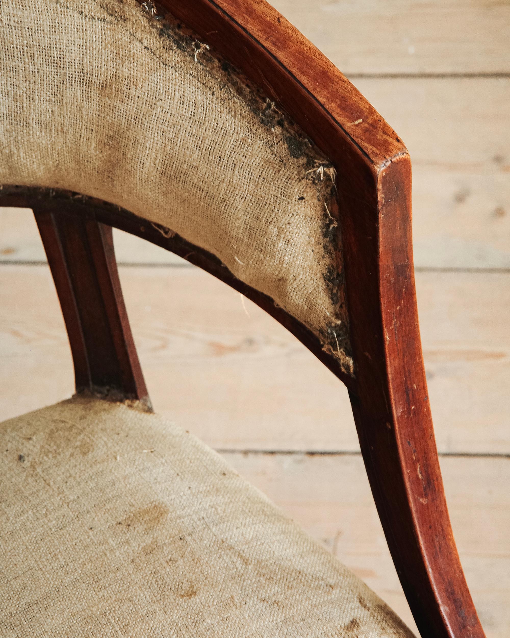 19th Century Gustavian Barrel Back Chairs In Good Condition For Sale In Allerum, SE