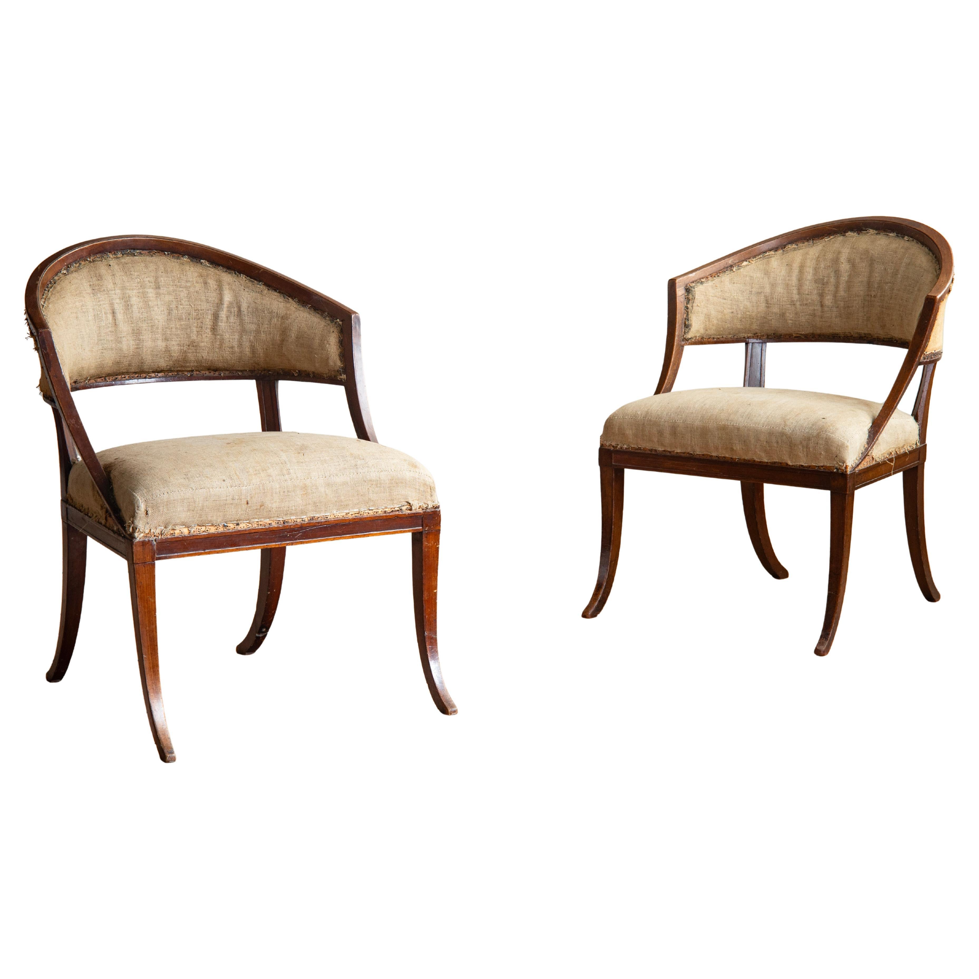 19th Century Gustavian Barrel Back Chairs