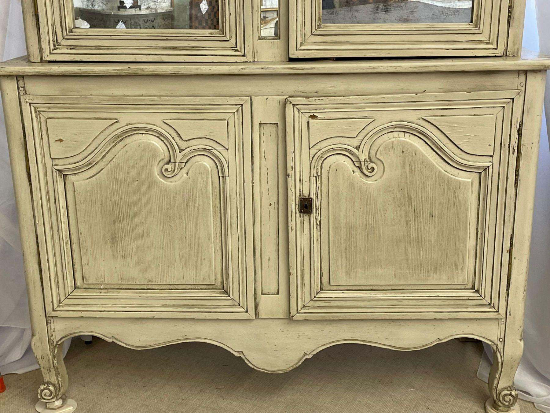 19th Century Gustavian Bookcase Cabinet, Cupboard, Antiqued Mirror, French For Sale 6
