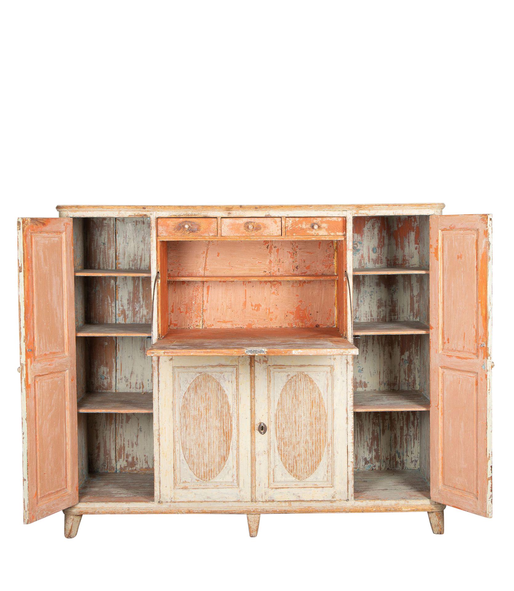19th Century Gustavian Buffet with Fall Front Desk For Sale 6