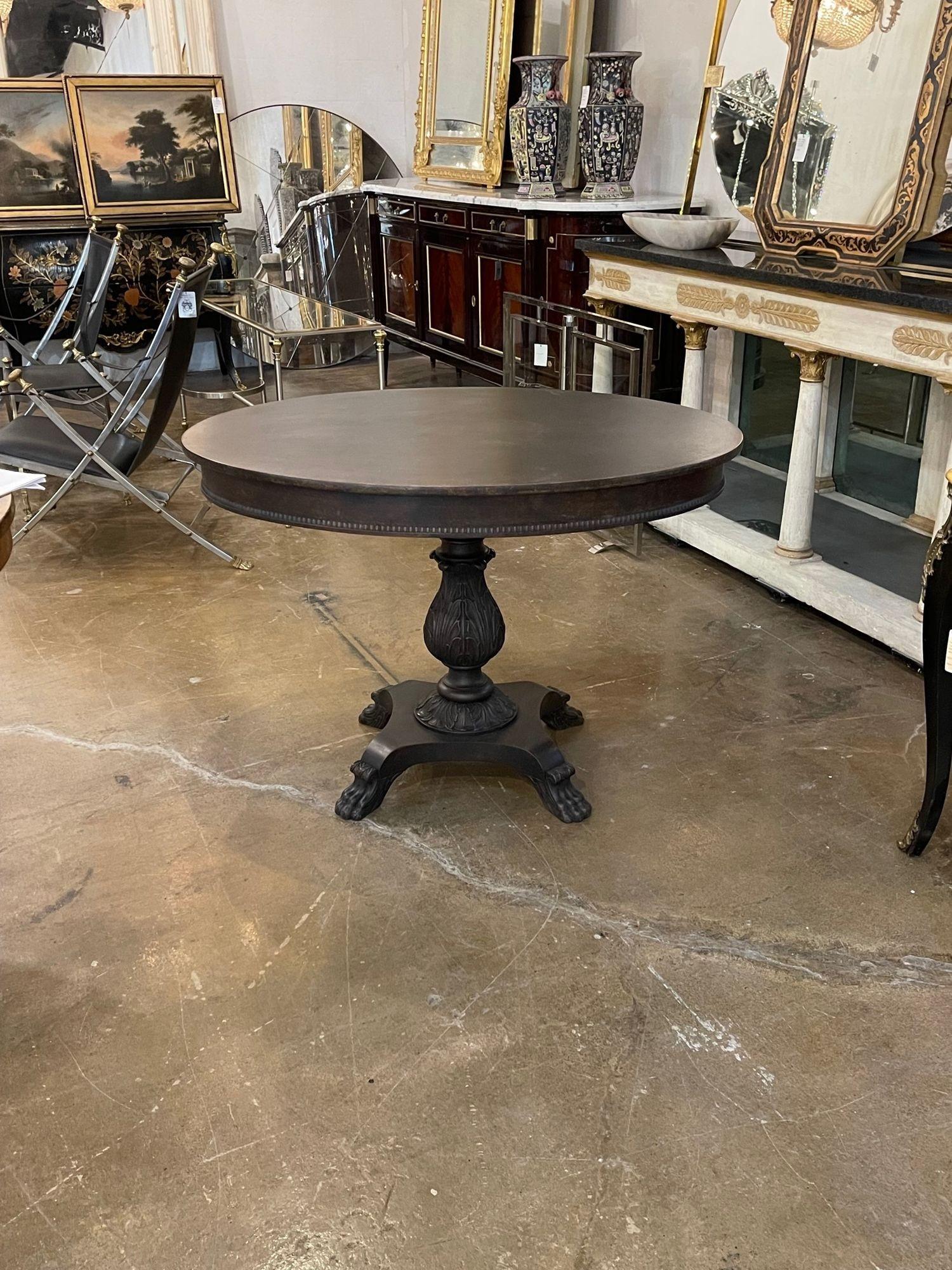 Very fine 19th century Gustavian carved occasional table. Featuring a beautifully carved base and claw feet. Makes an elegant statement!