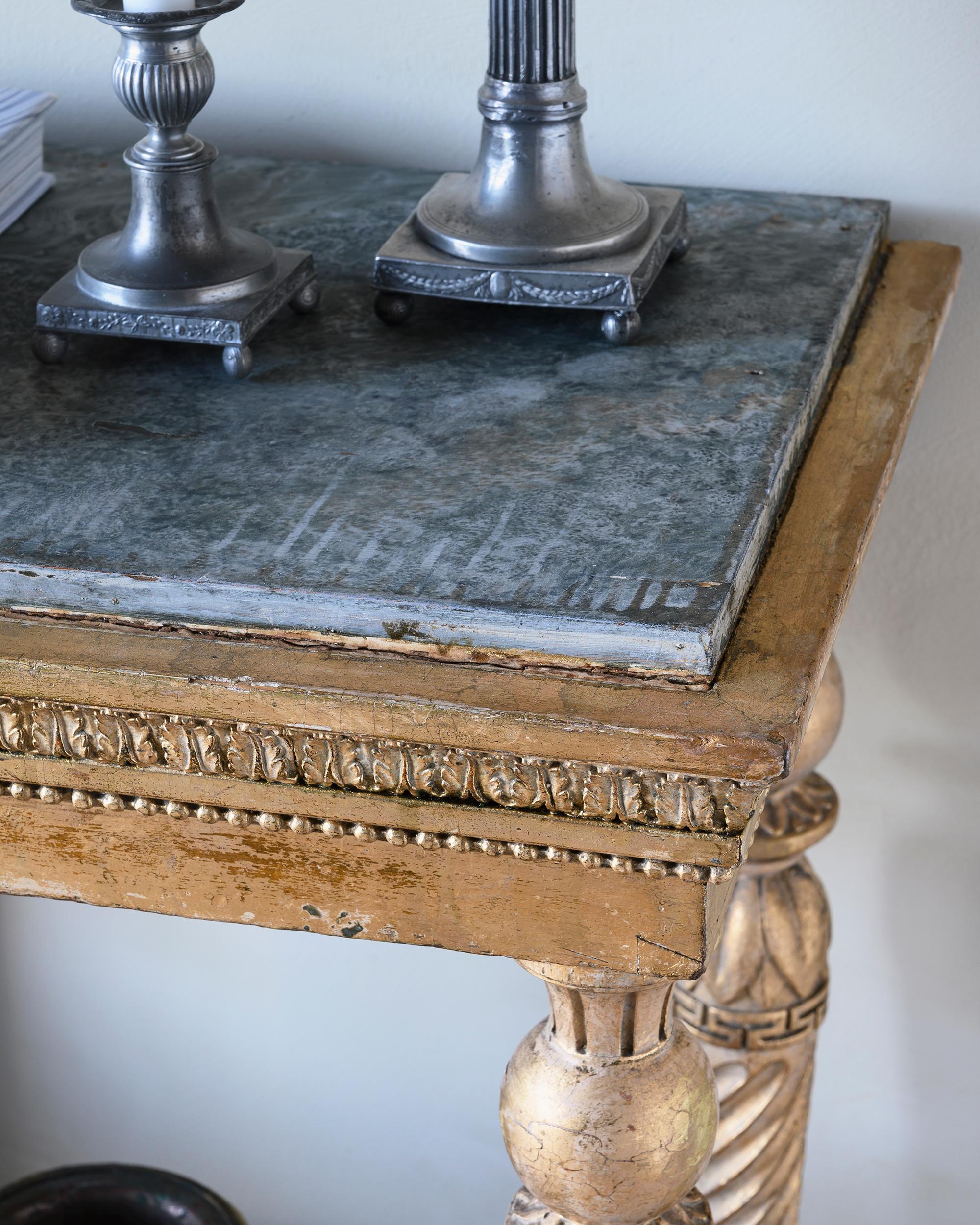 Hand-Crafted 19th Century Gustavian Console Table For Sale