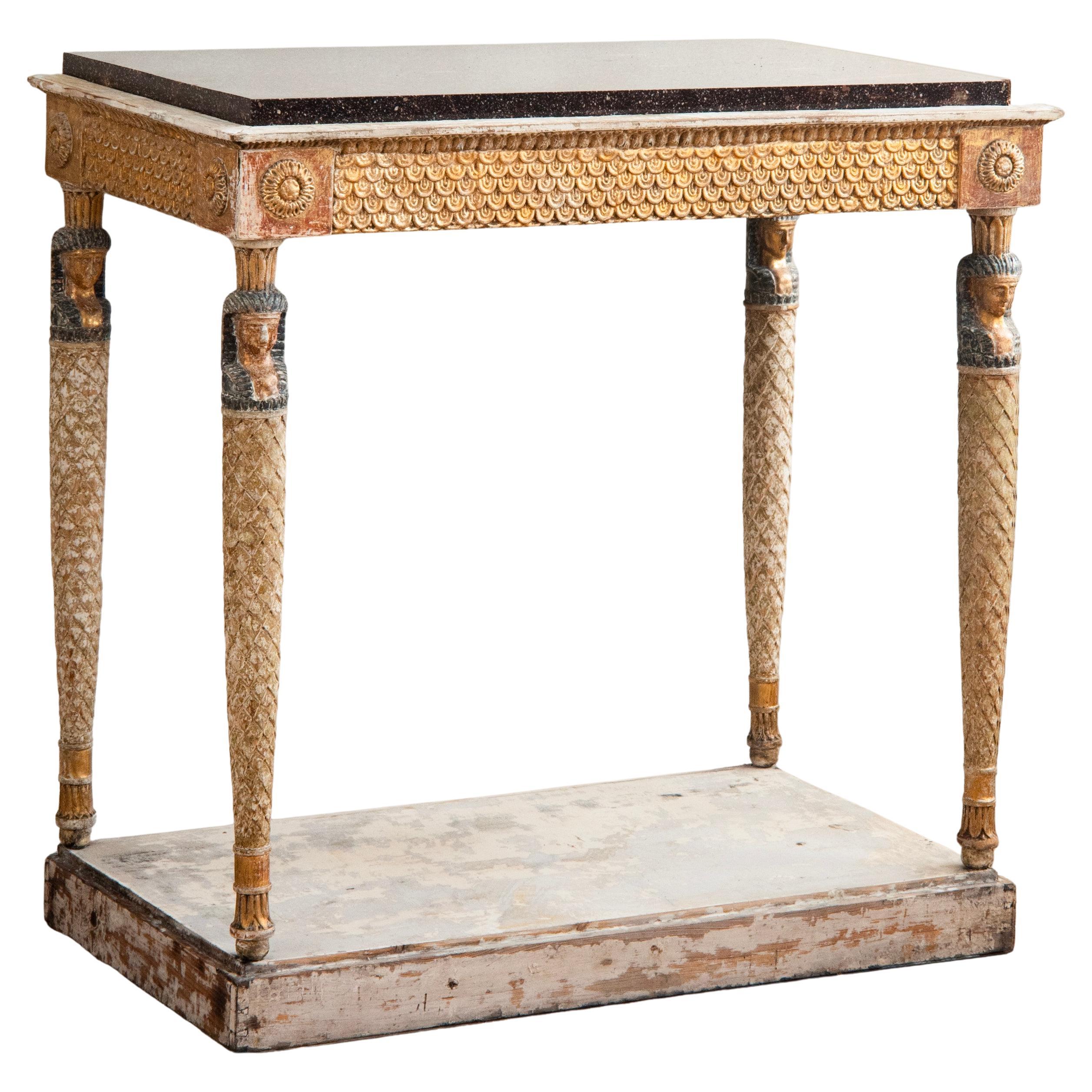 Table console gustavienne du 19e siècle en vente